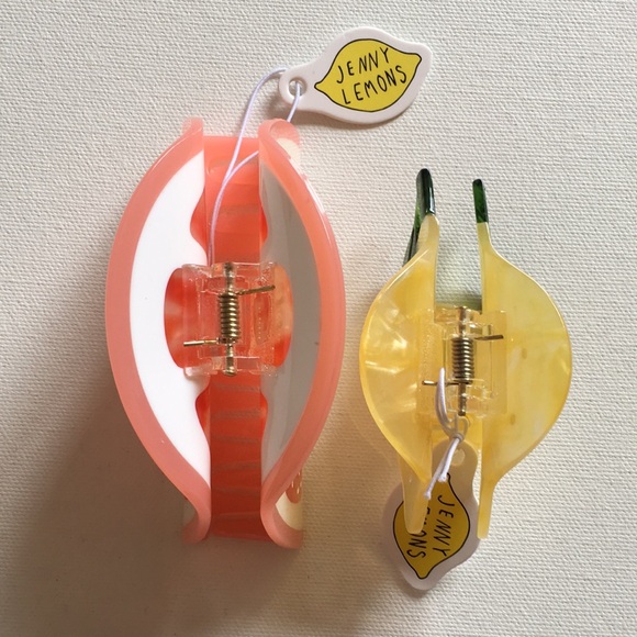 NWT Jenny Lemons set of 2 fruit hair claws, Lemon and Grapefruit - Picture 2 of 11